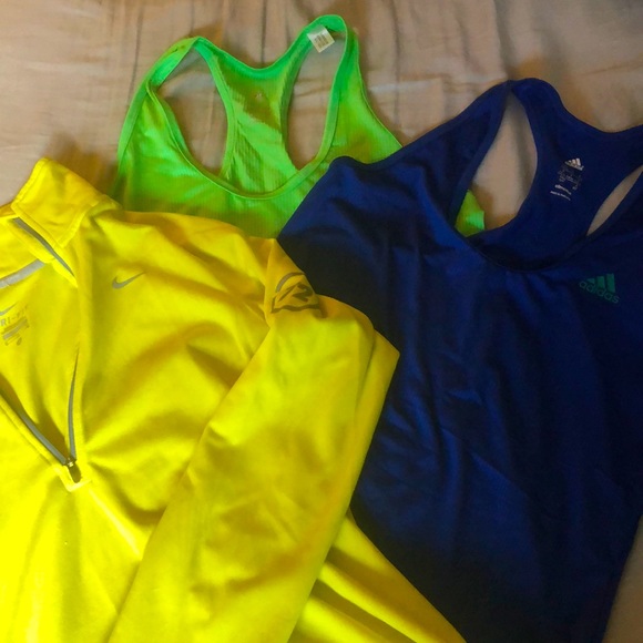 Active wear bundle - Nike running long sleeve and Adidas running tanks - Picture 1 of 4